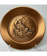 Norman Rockwell The Hamilton Collection Gone Fishing Vintage 1978 Copper... - $14.80