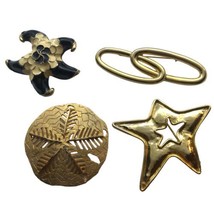 Vintage Brooch Lot Metal Enamel Stars Geo Retro Beach Boho Mod Pins - £15.79 GBP