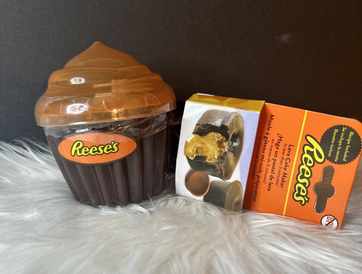 New Reese’s Lava Cake Maker Microwave Cupcake Holder Brown Orange BPA Free - $3.25