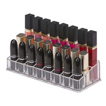 24 Compartment Makeup Lipstick Storage Holder Organizer Case Transparent - £15.86 GBP