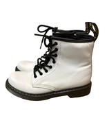 Dr Martens Boots White Leather Lace Up Combat Shoes 1460 J Kids Size 3 - $64.96 CAD