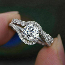 Wedding Engagement Bridal Ring Set 2.70 Ct Round Cut Diamond 14K White Gold Over - £76.53 GBP