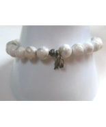 Carolyn Pollack Howlite Stretch Bracelet W/925 CW Charm - $103.01 CAD
