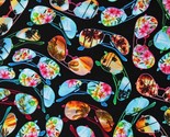 Cotton Tropical Sunglasses Black Summer Vacation Fabric Print by Yard D6... - $13.95