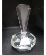 Antique art deco perfume bottle crystal faceted prism 7&quot; - $61.10 CAD