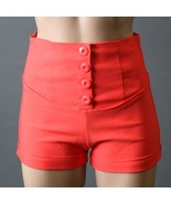 Womens Office Career Work Button High Waist Cuffed Shorts Hot Dress Pant... - $14.99