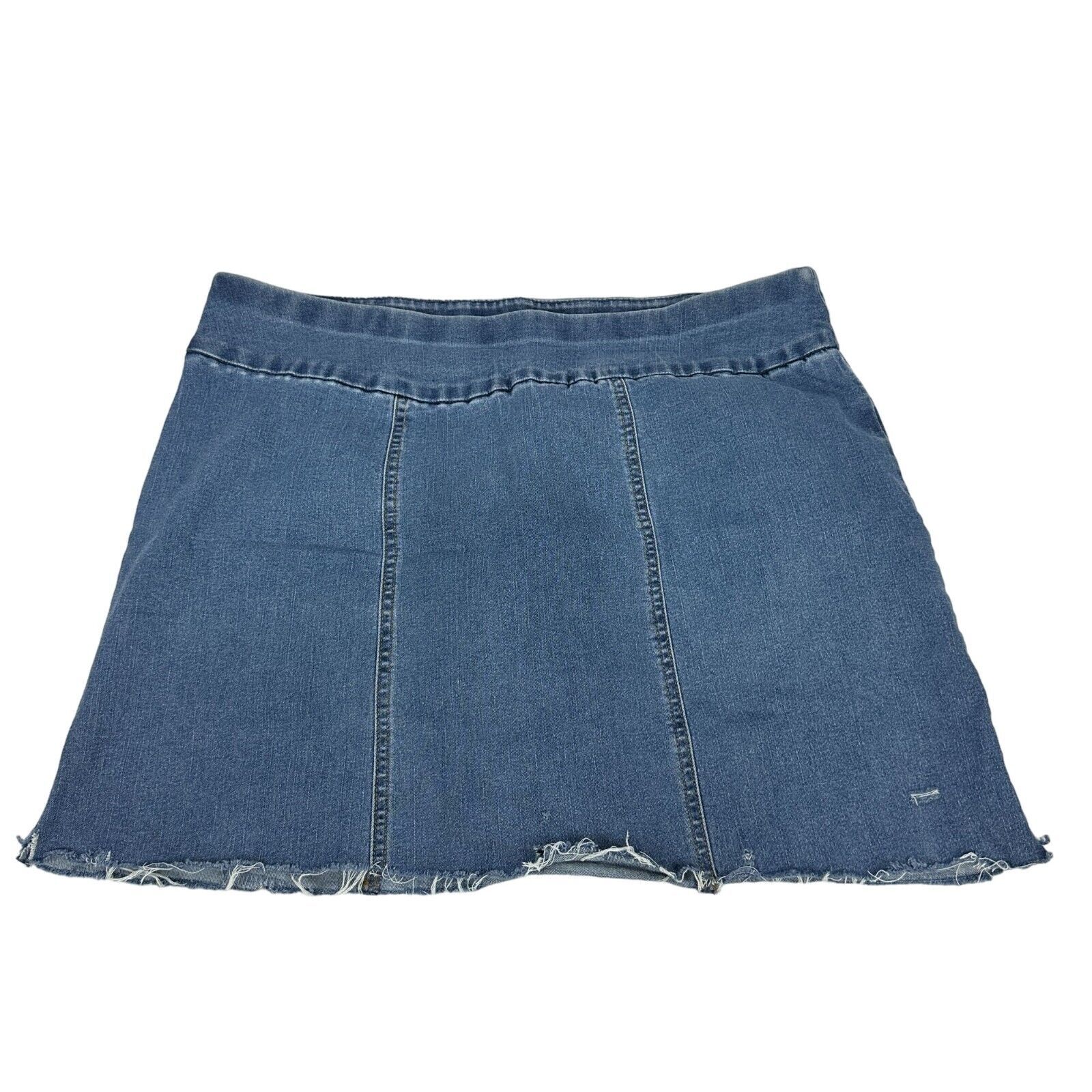 Women Within Womens Denim Frayed Skirt Size 14W Blue - $18.50