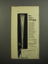 1952 J.E. Caldwell Scroll &amp; Bead Silverware Ad - For now - and then - £14.78 GBP