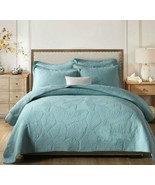 3pc. Sky Blue King Size 100% Cotton Embroidered Summer Coverlet Bedsprea... - £174.50 GBP