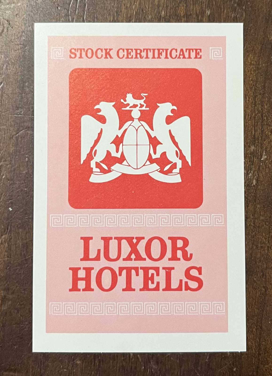 1962-95 ACQUIRE Game Parts Original 1976 Luxor Hotels Stock Certificate - $1.43