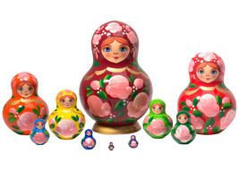 Happy Maidens Nesting Doll - 5&quot; w/ 10 Pieces - £102.08 GBP