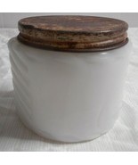 Woodbury Cosmetic Jar Milk Glass Original Lid Eye Shape Embossed Sides 3... - £14.36 GBP