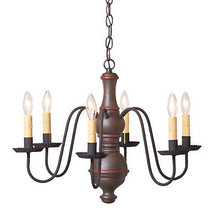 &quot;Chesterfield&quot; Chandelier - 6 Arm Textured Espresso Wood &amp; Metal Light Usa - £368.80 GBP