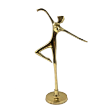 Vintage MCM Brass Ballerina Sculpture Abstract Nude Woman Dancer Figurine Art 1 - £31.69 GBP