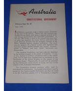 Australia Vintage Pamphlet Booklet Brochure June 1958 Constitutional Gov... - $20.56 CAD