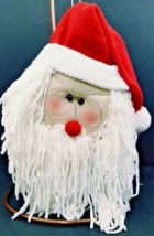 Santa Face With Wire Glasses Wall Hanging Or Ornament Flannel Face 11 1/... - £10.29 GBP