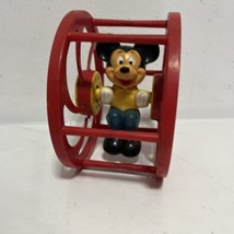 Vintage The Walt Disney Co &amp; Illco Mickey Mouse Roll Back Wheel Toy 1980&#39;s - £15.11 GBP