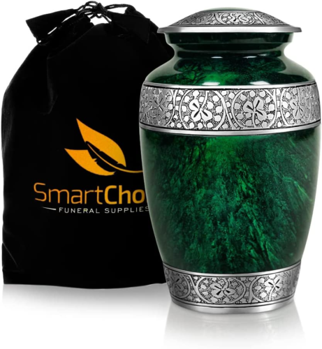 SmartChoice Cremation Urn for Human Ashes – Handcrafted Funeral Adult - Green - $100.11