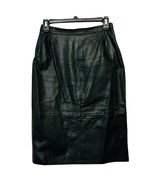 Comint Vintage 1980&#39;s Womens Black Genuine Leather Lined Back Zip Skirt ... - $68.39 CAD