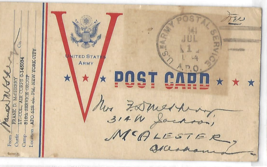 United States Army V Postal Service APO Lt Col Frank D McSherry NYC Post... - £2.32 GBP