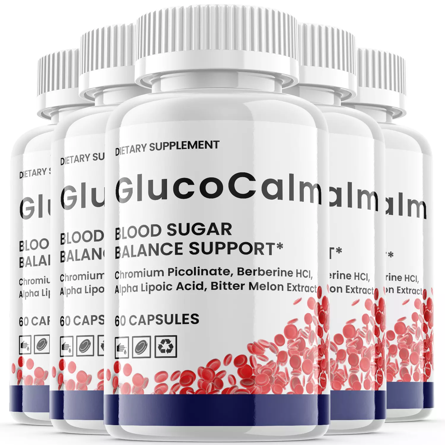 (5 Pack) Glucocalm Pills, Gluco Calm Blood Pressure Sugar Support (300 Capsules) - £99.54 GBP