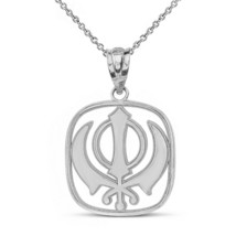 Sterling Silver The Double Khanda Kirpans Chakkar Swords Sikhs Pendant Necklace - £27.46 GBP+