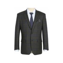 Men's Soft Wool Sport Coat English Plaid Window Pane 556-9 Brown Blue Renoir image 4