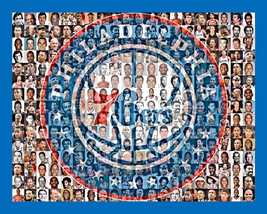 Philadelphia 76ers Mosaic Print Art Designed Using 70 Player Photos From  1946-2 - £19.76 GBP+