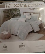INK+IVY 100% Cotton Comforter Set Clipped Jacquard Design Diamond Print ... - $56.43