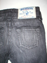 New Girls NWT True Religion Brand Jeans 3 Skinny Black Gray Adjustable Waist  - $154.44