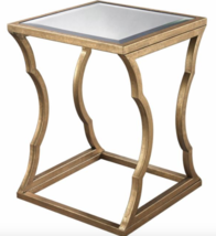 Horchow Art Deco French Modern Antique Gold Leaf & Mirror Accent Table - $376.00