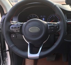 Cardak Black Artificial Leather Car Steering Wheel Cover For Kia Rio K2 ... - £24.26 GBP