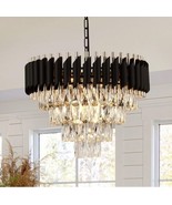 Modern Crystal Chandelier 20&quot; Crystal Ceiling Pendant Light 4 Tiers Rain... - $298.81 CAD