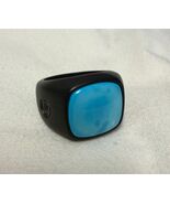 David Yurman Black Titanium Men&#39;s Turquoise Signet Ring  - $1,112.23 CAD