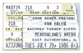 Van Halen Concert Ticket Stub July 29 1986 East Rutherford New Jersey - $24.74