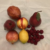 Lot Of 7 Mixed Artificial Fake Fruit Nectarine Lemon Home Decor Prop Staging - £15.08 GBP