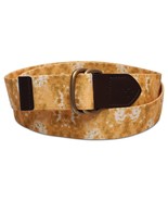 Sun + Stone Men&#39;s Geo D-Ring Web Belt with Faux-Leather Trim Yellow L 38-40 - $19.17 CAD
