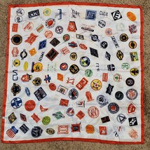 Vintage 1970s Train Railway Scarf Advertising by Charles Products 29x29&quot;... - $90.12 CAD