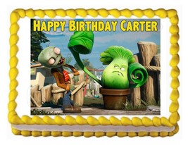 PLANTS VS. ZOMBIES edible cake image party cake topper decoration sheet - $9.99