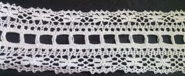 1 Yard of White Scalloped Crochet Clunny Insert Lace Trim 2" w - $1.59