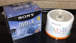Tdk Dvd+R 10 Pk Recordable Discs &amp; Memorex 50 Pk DVD-R 120min 4.7GB Lot New - £31.49 GBP
