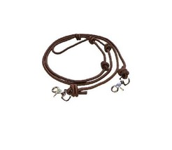 Horse Reins knotted Barrel Brown Nylon Rope 8ft Long HRK002 - $16.83