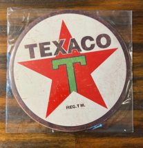 Texaco Motor Oil Hem Wrapped Novelty 12&quot; Diameter Circular Sign NEW! - $11.98