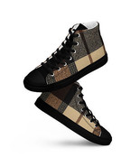 Men’s high top canvas shoes- Brown, Beige and Black - $68.98