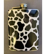 Cow Animal Print Flask 8oz Stainless Steel Hip Drinking Farm Animal - $20.24 CAD
