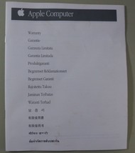 Apple Computer Multilingual Global Warranty Booklet for Macintosh - 030-... - £7.71 GBP