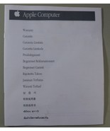 Apple Computer Multilingual Global Warranty Booklet for Macintosh - 030-... - $9.87