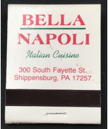 Bella Napoli Italian Restaurant Matchbook Shippensburg PA Full 20 Unstruck - £9.56 GBP