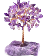 Amethyst Crystal Tree for Healing and Meditation - Copper Wire Decor - $20.30
