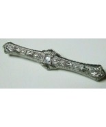 ANTIQUE DIAMOND PLATINUM BROOCH PIN 5.5 grams 11 Diamonds Art Deco Filig... - $2,385.00